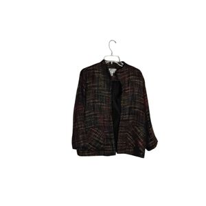 Coldwater Creek Women's M Multicolor Open Front Tweed Pockets Lined Blazer